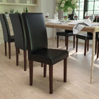 Flash Furniture Greenwich Series Black LeatherSoft Parsons Chair-Floor Protector Plastic Glides