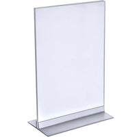 Azar Displays 14" x 8.5" Vertical/Horizontal T-Strip Acrylic Sign Holder, Clear, 10 Pack (102706)-Used vertically or horizontally depending on what suits best for your needs