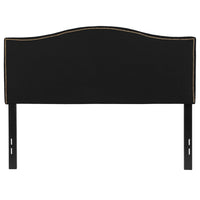 Flash Furniture Lexington Upholstered Full Size Headboard with Accent Nail Trim - Black Fabric-Transitional Style