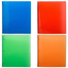 JAM Paper Assorted .75" Plastic 3 Ring Binders, Red, Green, Blue, Orange, 4 Pack-Dimensions: 11.5 x 10.5 x .75