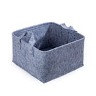 Truu Design Square Felt Storage Baskets, Set of 3, 13.75 x 17, Light Grey-Thick sturdy straps as handles for easy portability