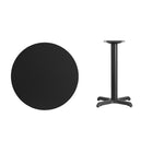 Flash Furniture 30" Round Black Laminate Table Top with 22" x 22" Table Height Base-Black Laminate Top