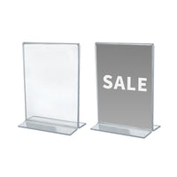Futech CTS0208 Acrylic Letter Size Sign Holder - 4 Pack-The CTS0208 Acrylic Sign Holder is a great promotional or advertising display for your customers or guests. The display is a letter size print, which artwork can be done straight from your own personal printer and inserted right into the display after.