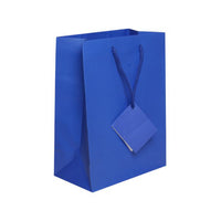 Jam Paper Gift Bags - Medium - 8" x 10" x 4" - Blue Matte - 100 Pack-Color: Blue Matte Paper Gift Bags