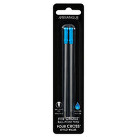 Merangue Cross Compatible Ballpoint Pen Refills - Fine Tip - Blue - 2 Pack-Cross Type Refill - Blue Ink