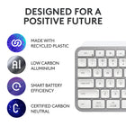 Logitech MX Keys S Wireless Keyboard - Pale Grey-Hand proximity sensors that turn the backlighting on, ambient light sensors that adjust backlight brightness