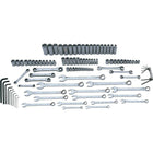 Gray Tools 104 Piece Metric Add On Set For Ms1420-Contains: 12PC 1/4" Dr. Socket Set, 11PC 3/8" Dr. Socket Set, 12PC 3/8" Dr. Deep Socket Set, 12PC 1/2" Dr. Socket Set, 18PC 1/2" Dr. Deep Socket Ser, 9PC S2 Long Arm Hex Set, 7PC S2 Short Folding Hex Set, 3PC Metric Flare Nut Wrench Set, 15PC Metric Combination Wrench Set and 5PC Metric Ratcheting Wrench Set.
