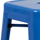 Flash Furniture Commercial Grade 30" High Backless Metal Indoor-Outdoor Barstool with Square Seat - Blue-Stack Quantity: 4-8