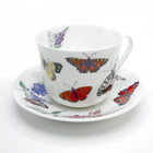Roy Kirkham Breakfast Cup/Saucers, Butterfly Garden, Set of 2-Butterfly Garden Set of Two "Chatsworth" Breakfast Cups & Saucers in Fine Bone China.