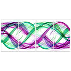 Designart Green and Purple Tango 4-Panel Contemporary Canvas Art Print, (PT3053-271)-Print