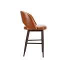 Plata Decor Exiz Stools with Walnut Metal Legs - Grey - 2 Pack-Weight Capacity: 200 lbs