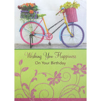 Rosedale 5" x 7" Wising You Happiness On Your Birthday Greeting Cards And Envelopes, 12 Pack (15717)-Printed on premium uncoated card stock