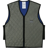 Ergodyne Chill-Its 6665 Evaporative Cooling Vest - Grey - Large-Large (Fits chest size: 38-42")