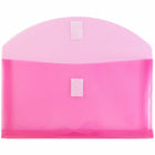 JAM Paper Plastic Envelopes with Hook & Loop #10 Booklet Wallet - 5.25" x 10" with 1" Expansion - Fuchsia Pink - 12 Pack -Size: #10 (5" L x 1" W x 10" H), Great for storing receipts, coupons, bank slips, folded documents, pens, and more! 