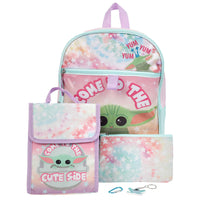 Bioworld 5-Piece Backpack Set - 16" H x 12" W - Star Wars The Mandalorian Cute Grogu-Officially Licensed: This Star Wars merchandise is 100% authentic, making it the perfect gift for fans and collectors!