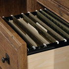 Sauder 53"W Palladia Desk - Vintage Oak-  Quick and easy assembly with patented T-slot drawer system