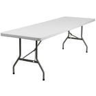 Flash Furniture 30"W x 96"L GranitePlastic Folding Table - White-Ready To Use Commercial Table