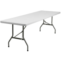 Flash Furniture 30"W x 96"L GranitePlastic Folding Table - White-Ready To Use Commercial Table