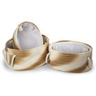 Truu Design Ombre Oval Storage Baskets, Set of 3, Beige-Large: 17"L x 7.5"H x 11.5"W / Medium: 15"L x 6.75"H x 10.75"W / Small: 12.5"L x 5.75"H x 9"W