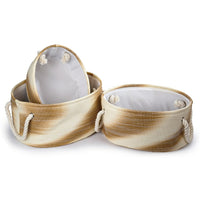 Truu Design Ombre Oval Storage Baskets, Set of 3, Beige-Large: 17"L x 7.5"H x 11.5"W / Medium: 15"L x 6.75"H x 10.75"W / Small: 12.5"L x 5.75"H x 9"W