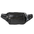 Champs Leather Belt Bag - Black-Genuine Leather