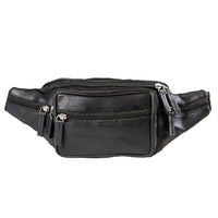 Champs Leather Belt Bag - Black-Genuine Leather