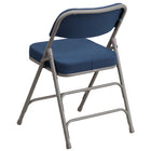 Flash Furniture HERCULES Premium Curved Triple Braced & Double Hinged Navy Fabric Metal Folding Chair-CA117 Fire Retardant Foam