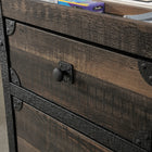 Sauder Foundry Road Mobile File Cabinet - Carbon Oak (1 Box)-Locking, lower drawer securely holds letter or legal size hanging files.