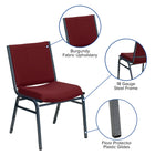 Flash Furniture HERCULES Heavy Duty Burgundy Patterned Fabric Stack Chairs-Contoured Cushions