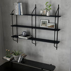 Can-Bramar Modernatta 3 Tier Wall Mounted Bookcase - Matte Black-Shelf capacity: 7 lbs evenly distributed