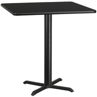 Flash Furniture 42" Square Black Laminate Table Top-Bar Height Hospitality Table