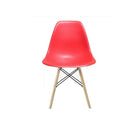 Plata Import Eiffel Chair, Red Seat, Natural Wood Legs (PC-016N-RED)-Dining Chair