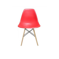Plata Import Eiffel Chair, Red Seat, Natural Wood Legs (PC-016N-RED)-Dining Chair