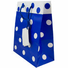 Jam Paper Gift Bags with Rope Handles - Medium - 8" x 10" x 4" - Blue & White Polka Dot Matte - 24 Pack-Color: Blue & White Polka Dot Matte
