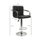 Nicer Furniture Hexagrid Swivel Hydraulic Bar Stool with Arms - Black - 2 Pack-The base is made from durable, chromed steel. A bar-style foot rest provides maximum comfort with chic design