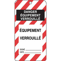 Honeywell Lockout Tags - Plastic - 3" W x 5-3/4" H - French - 50 Pack-Height: 5-3/4"