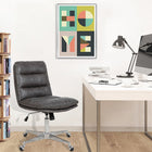 FurnitureR Steffen Office Chair - Grey-Feature a tufted design and distressed details