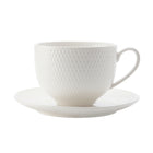Maxwell & Williams Diamonds Round Cup & Saucer - White - 4 Pack-Dinnerware