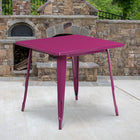 Flash Furniture 31.5" Square Purple Metal Indoor-Outdoor Table-Top Size: 31.5" Square
