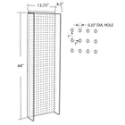 Azar Displays 44" x 14" Pegboard Powerwing Display, Pink (700350-PNK)-Side wings: 4-1/2"W