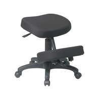 Work Smart Ergonomic Knee Chair with Memory Foam and Five Star Base, Black-Thick Padded Memory Foam Seat and Knee Pad
