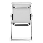 Leatherette Concrete Conference Chairs, White, 2 Pack-Chromed steel base