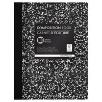 Merangue Composition Books - 9-3/4" x 7-1/2" - 200 Pages - Black - 6 Pack-Composition book; designed for lab notes, note-taking, and other writing needs