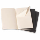 Moleskine Cahier Black Pocket Ruled Journals, 3-1/2" x 5-1/2", 3 Pack-Black flexible, heavy-duty cardboard covers