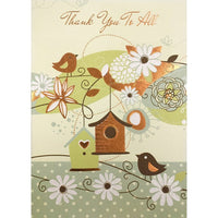 Rosedale 5" x 7" Thank You To All Greeting Cards And Envelopes, 12 Pack (17776)-Printed on premium uncoated card stock