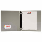 JAM Paper Plastic 3 Ring Binder, 1 1/2", Smoke Grey (762T15SM)-Has 3 metal bindings and 2 metal buttons, designed to easily open and close rings