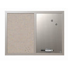 MasterVision Combo Silver Dry-Erase & Gray Fabric Bulletin Board - 18" x 24"-Combo board with magnetic dry-erase and fabric bulletin board surfaces