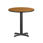 Flash Furniture 24" Round Natural Laminate Table Top with 22" x 22" Table Height Base-Hospitality Table