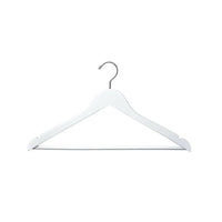 Eddie's 17-1/2" Wooden Suit Hanger - Flat - White - 100 Pack-Hanger