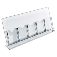 Azar Displays Counter Brochure Holders, 5 Tri-Fold Pockets, 2 Pack (222979-2 PACK)-Great literature display for restaurant menus, hotel concierge desks & hotel registration